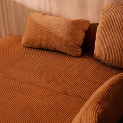 Sofá cama en pana fina con baúl de almacenamiento, 3 plazas