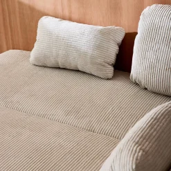 Sofá cama en pana fina con baúl de almacenamiento, 3 plazas