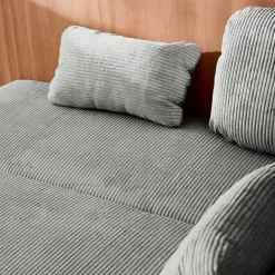 Sofá cama en pana fina con baúl de almacenamiento, 3 plazas