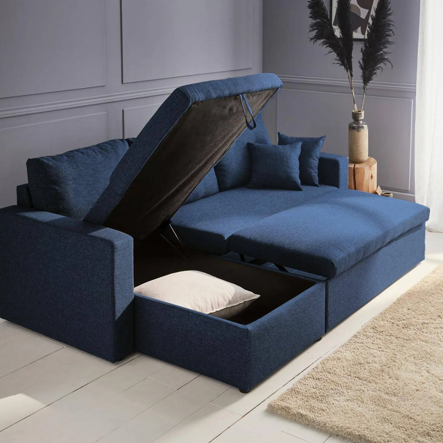 Sofá cama esquinero, 3 plazas