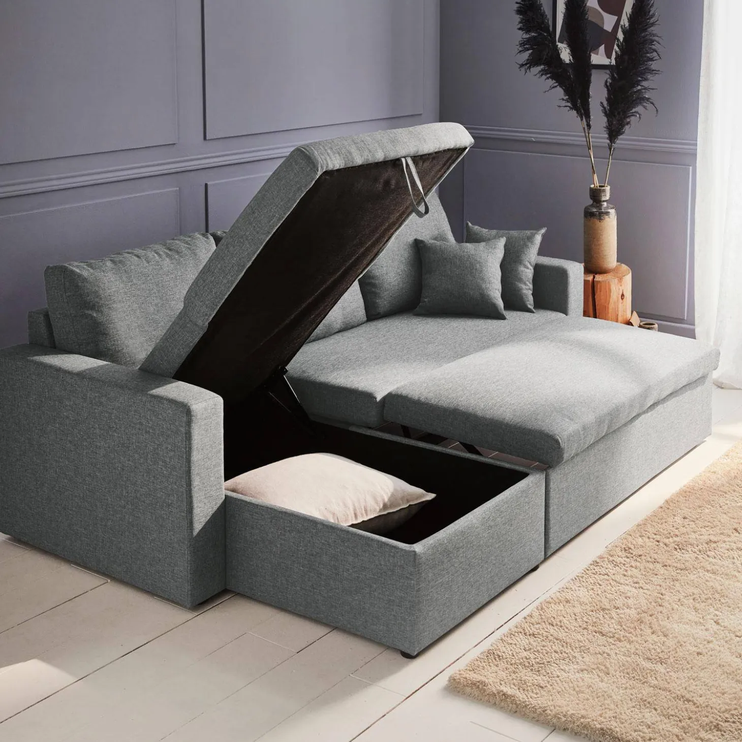 Sofá cama esquinero, 3 plazas