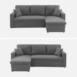 Sofá cama esquinero, 3 plazas