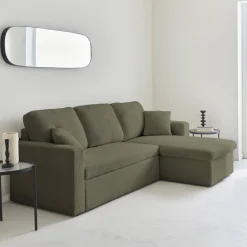 Sofá cama esquinero de borreguito, 3 plazas
