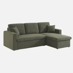 Sofá cama esquinero de borreguito, 3 plazas
