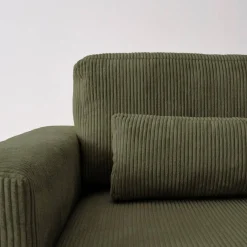 Sofá cama esquinero de pana fina, 5 plazas