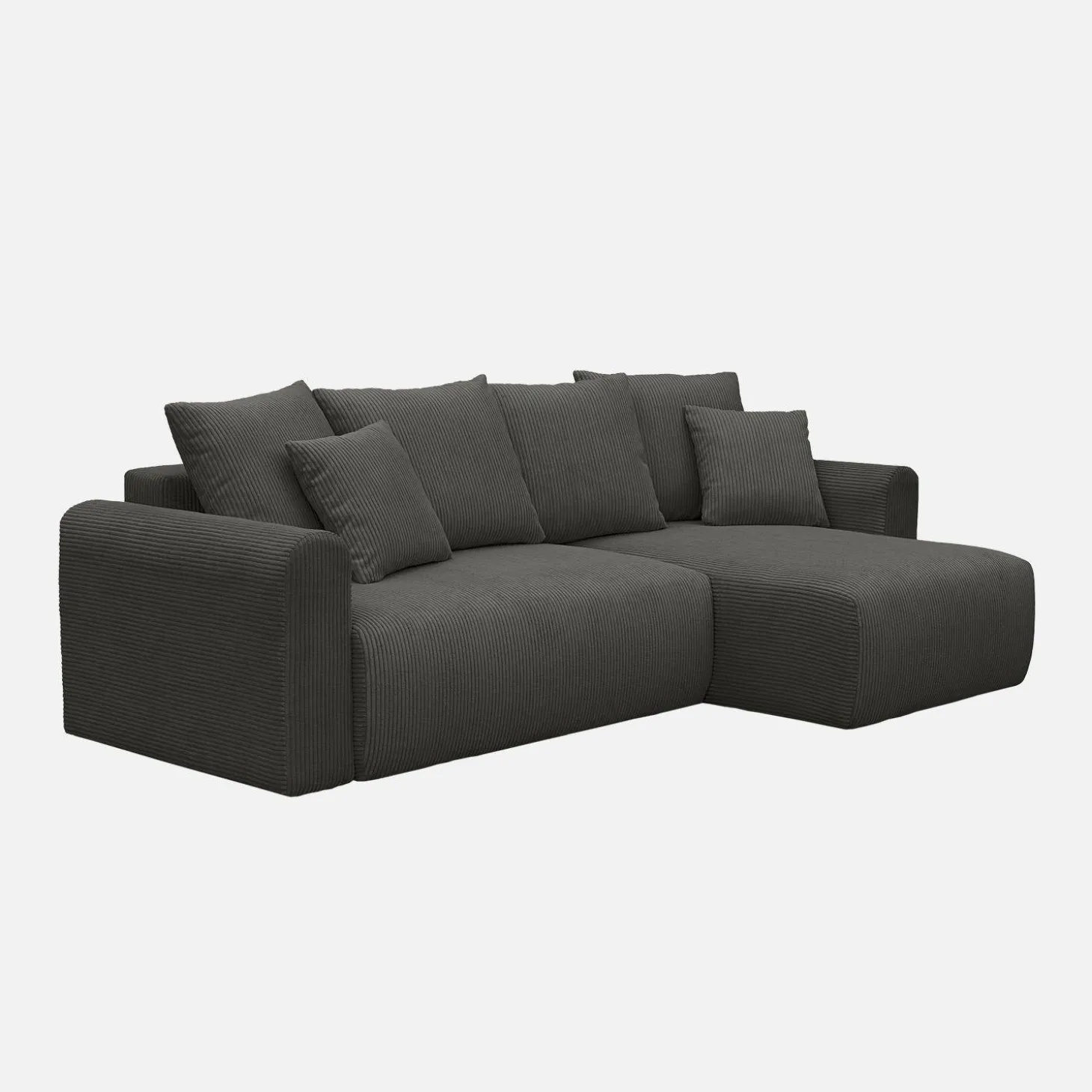Sofá cama esquinero de pana fina, 3 plazas