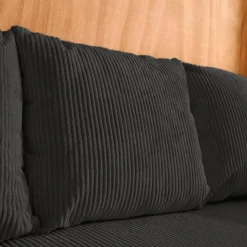 Sofá cama esquinero de pana fina, 3 plazas