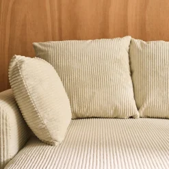 Sofá cama esquinero de pana fina, 3 plazas