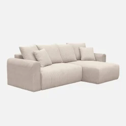 Sofá cama esquinero de pana fina, 3 plazas