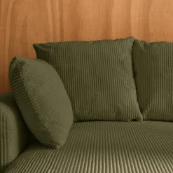 Sofá cama esquinero de pana fina, 3 plazas