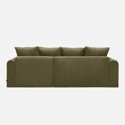Sofá cama esquinero de pana fina, 3 plazas