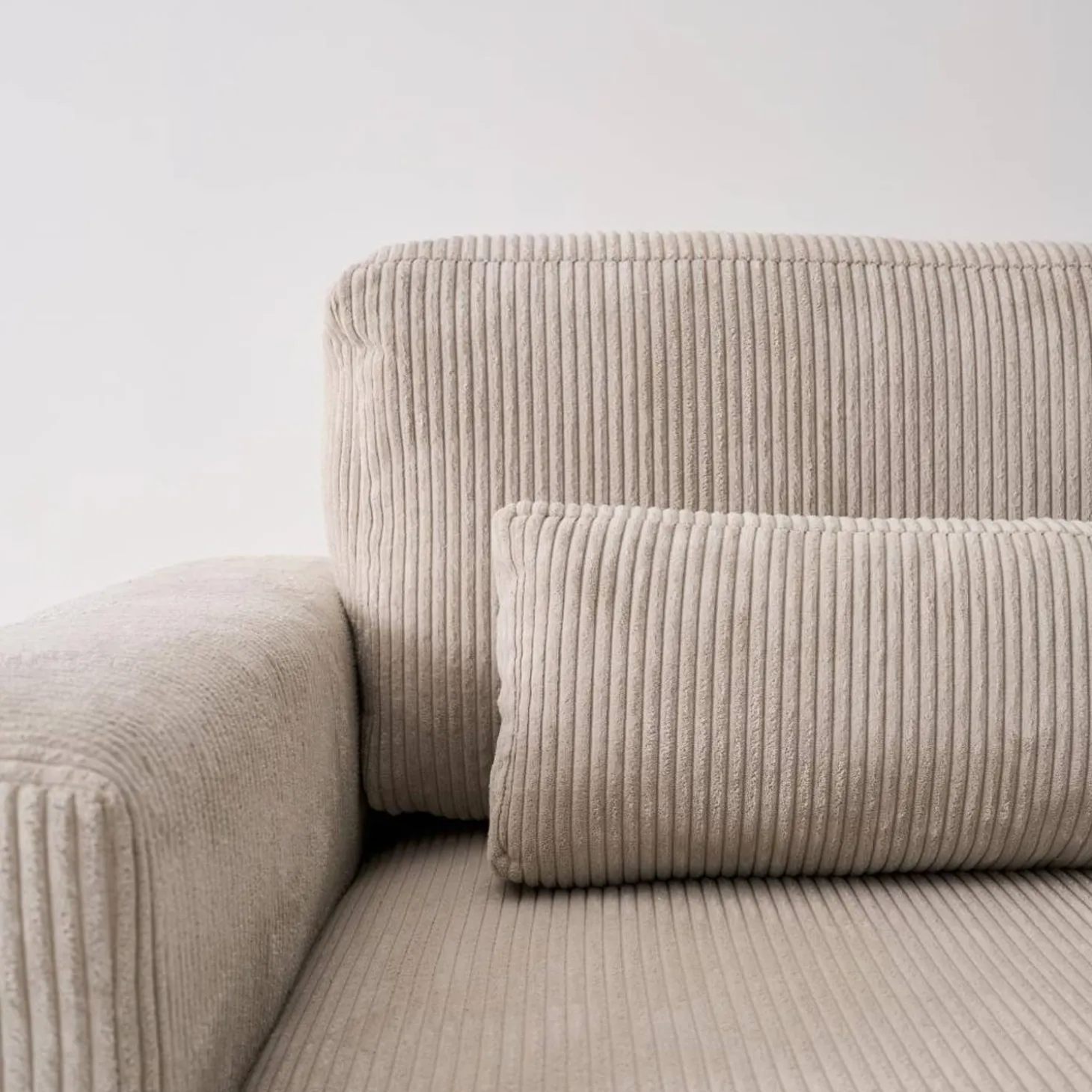 Sofá cama esquinero de pana fina, 5 plazas