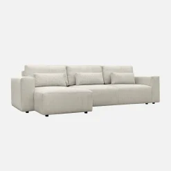 Sofá cama esquinero de pana fina, 5 plazas