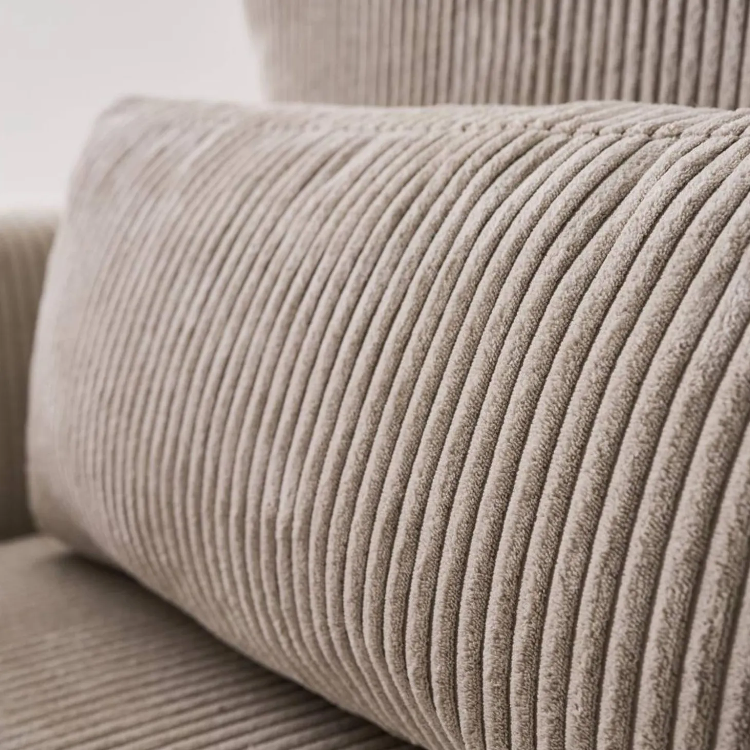 Sofá cama esquinero de pana fina, 5 plazas