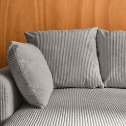 Sofá cama esquinero de pana fina, 3 plazas