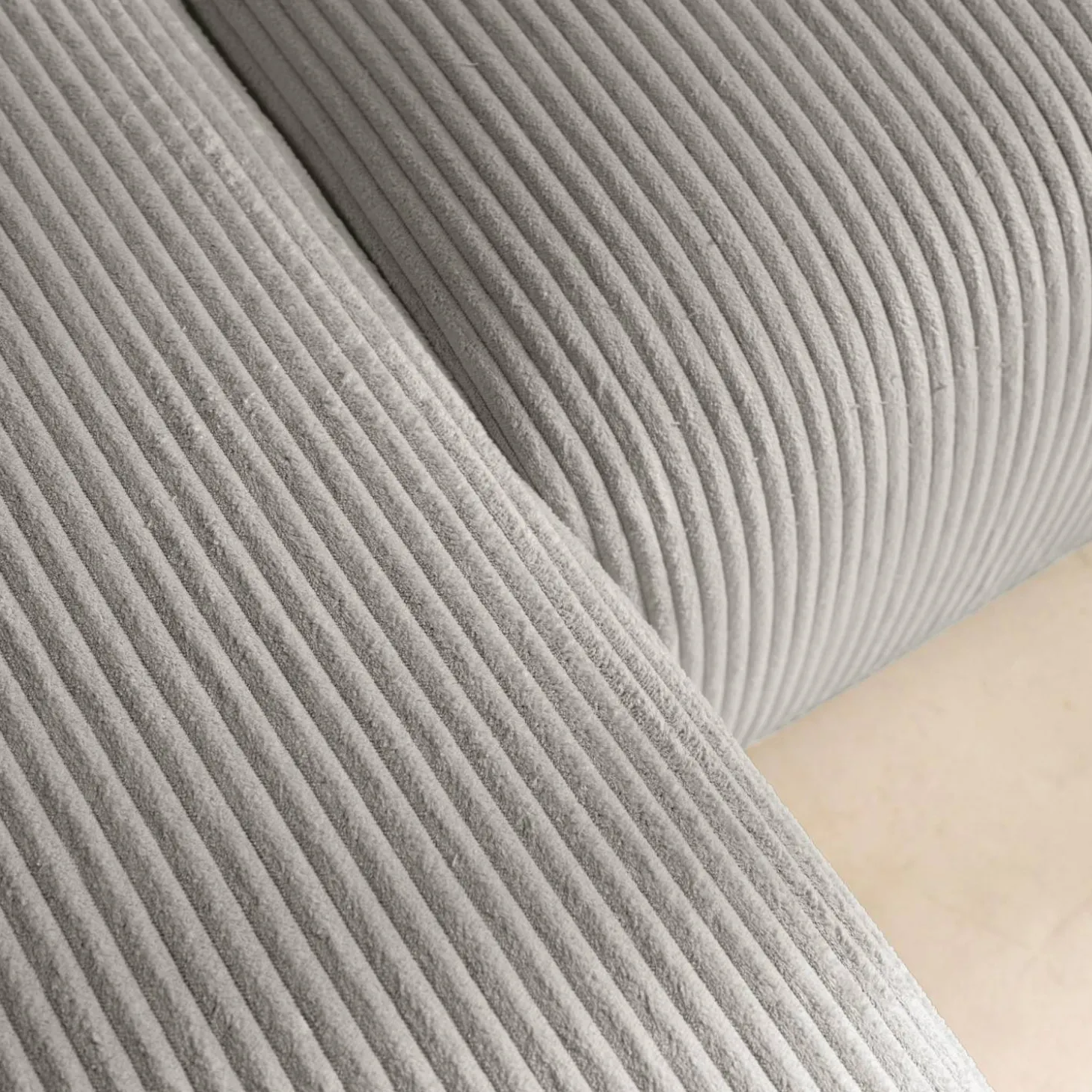 Sofá cama esquinero de pana fina, 3 plazas