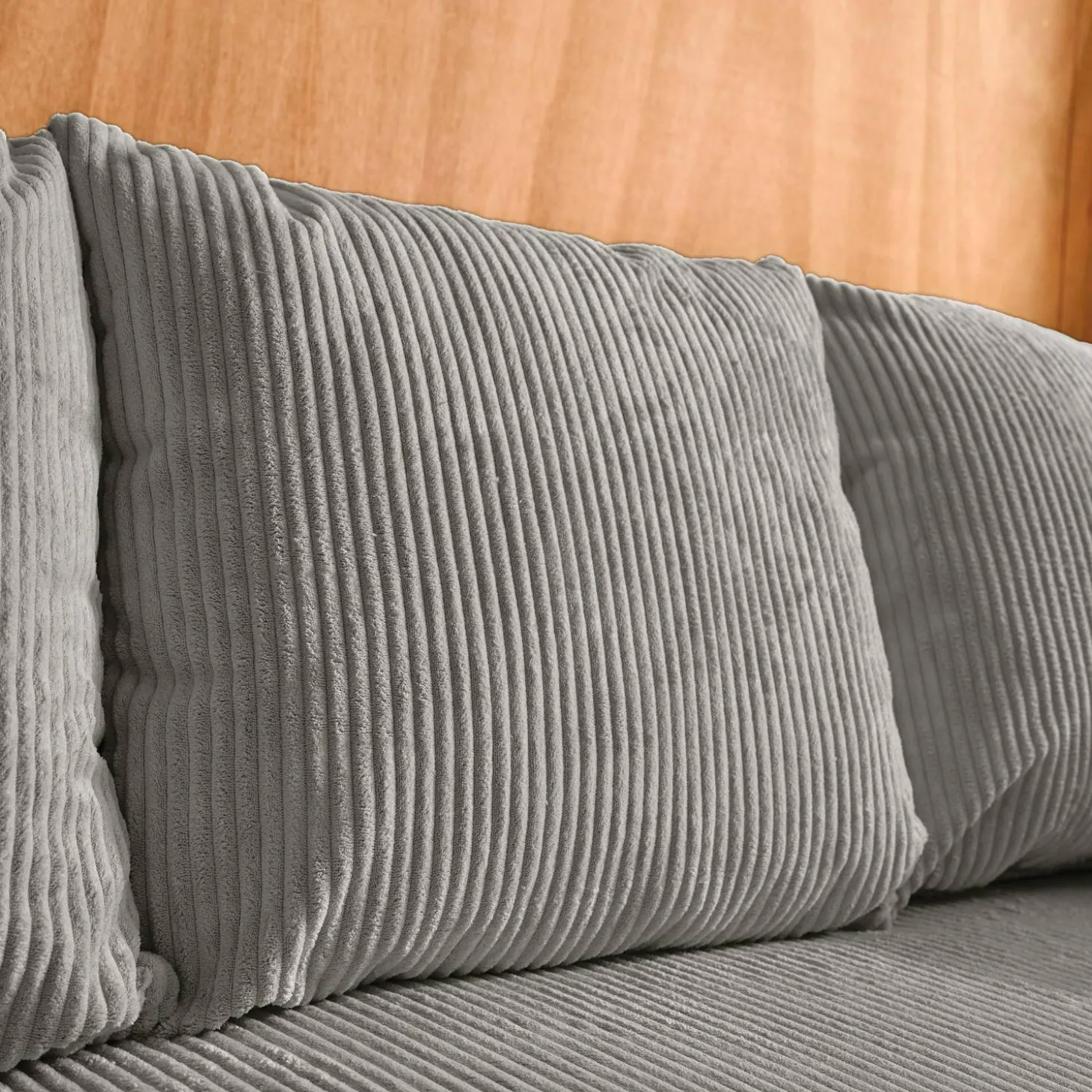 Sofá cama esquinero de pana fina, 3 plazas