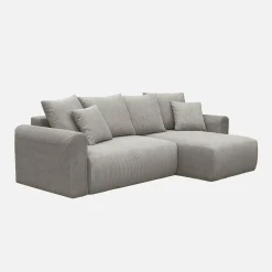 Sofá cama esquinero de pana fina, 3 plazas