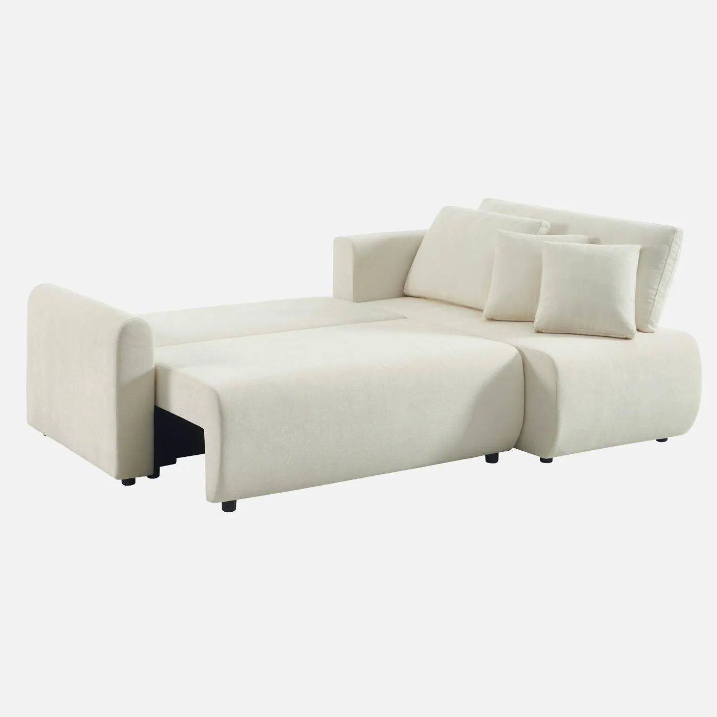 Sofá cama esquinero reversible de tela con arcón, 3 plazas