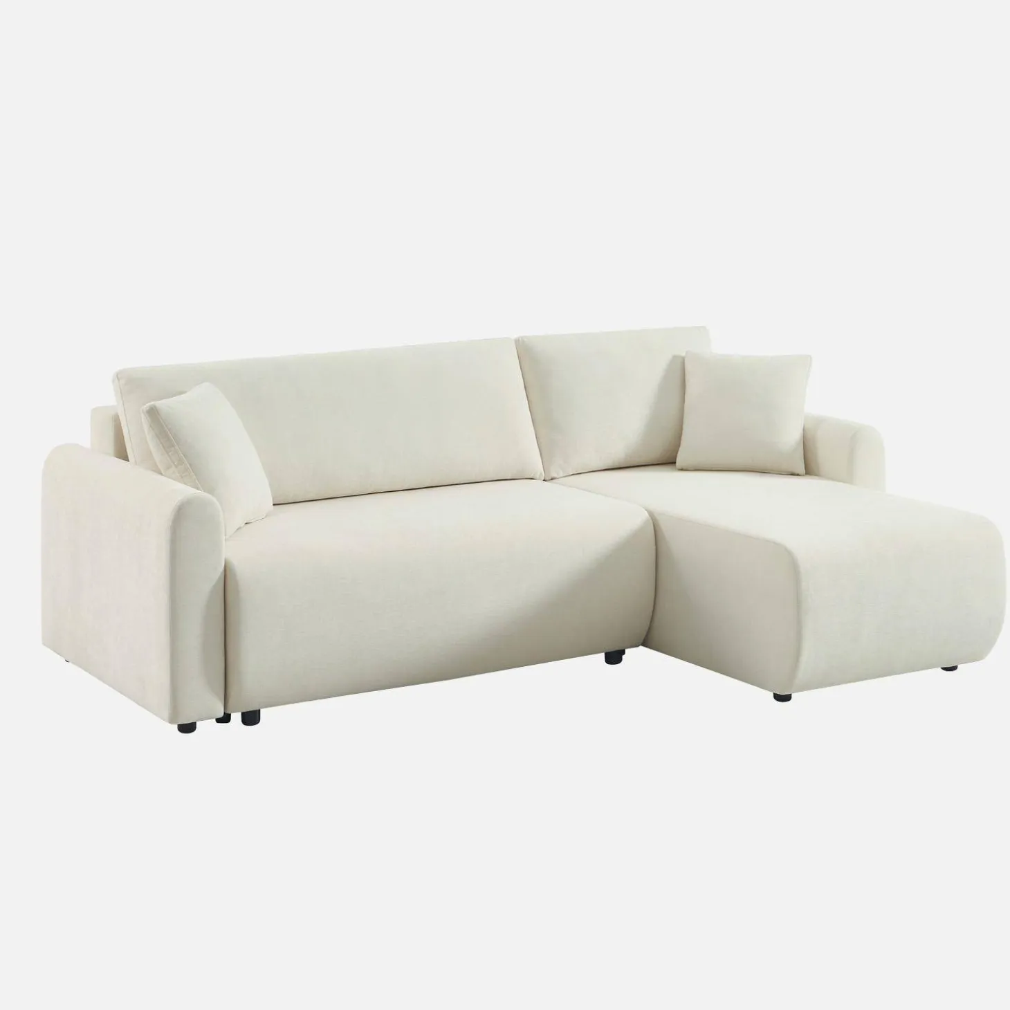 Sofá cama esquinero reversible de tela con arcón, 3 plazas