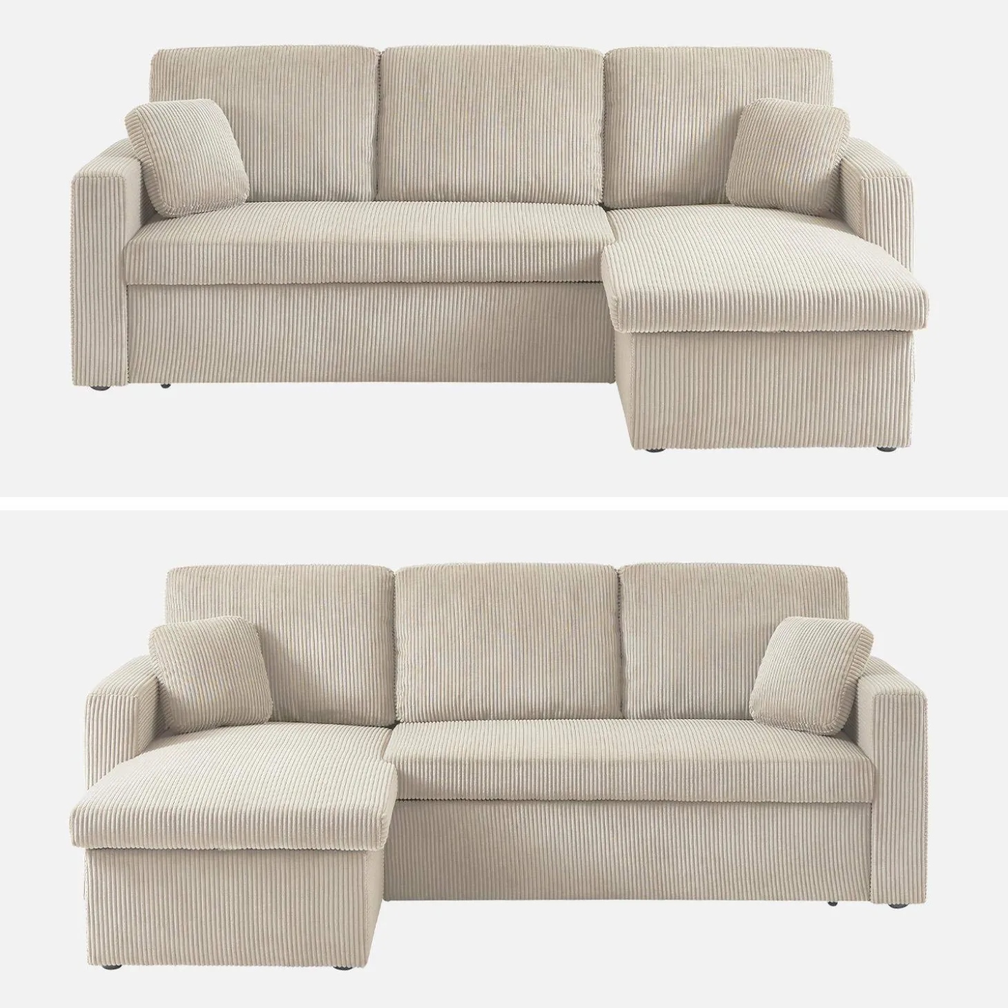 Sofá cama esquinero reversible, 3 plazas