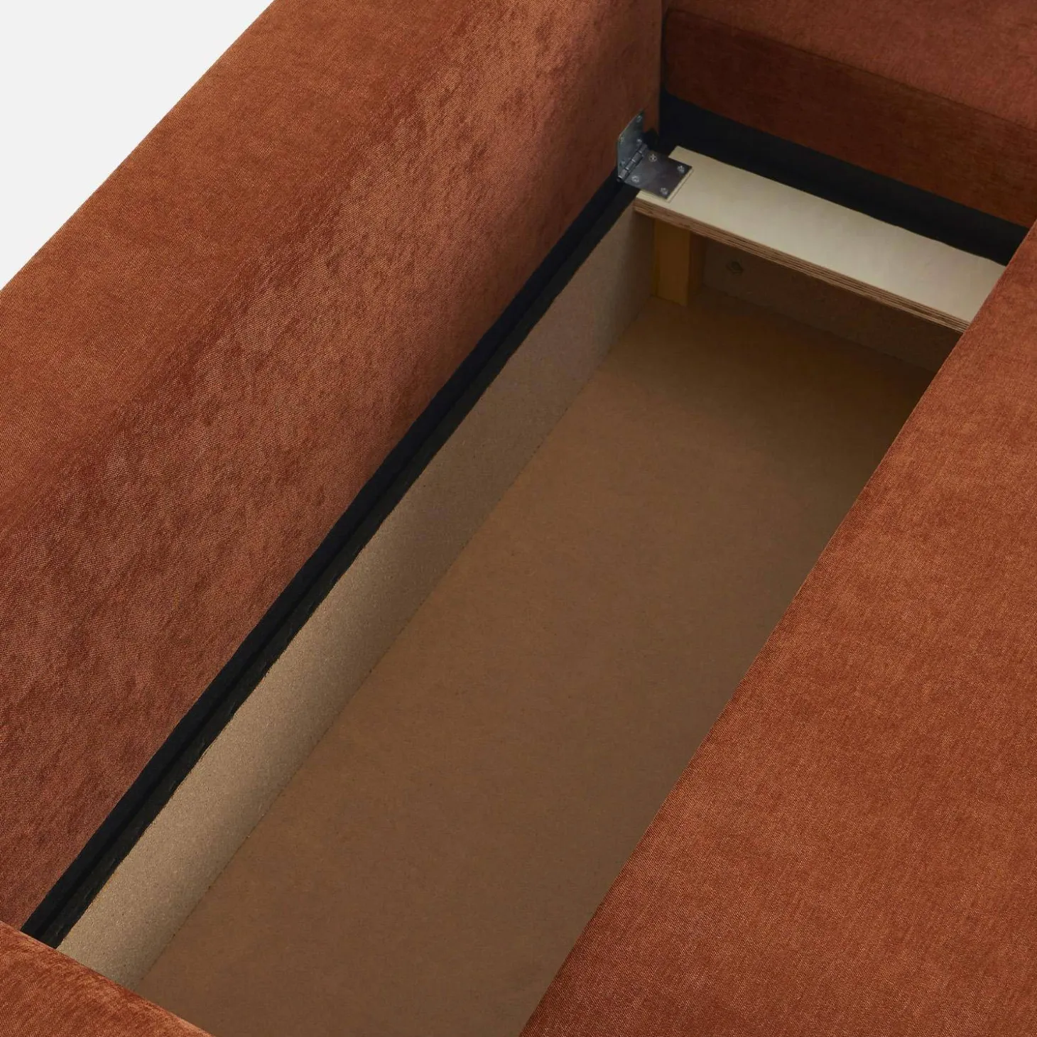 Sofá cama esquinero reversible de tela con arcón, 3 plazas