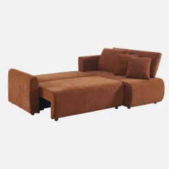 Sofá cama esquinero reversible de tela con arcón, 3 plazas