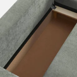 Sofá cama esquinero reversible de tela con arcón, 3 plazas