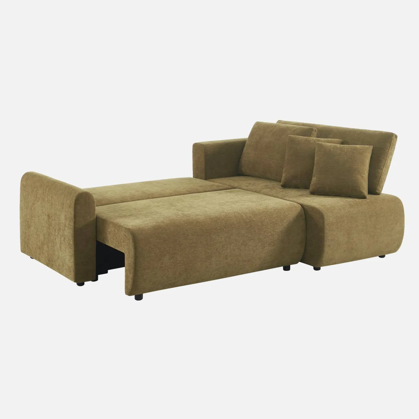 Sofá cama esquinero reversible de tela con arcón, 3 plazas
