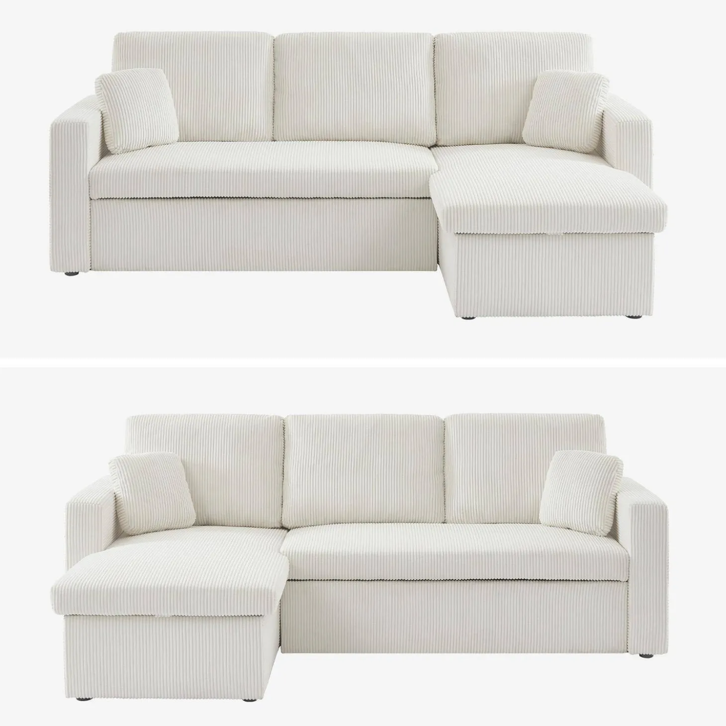 Sofá cama esquinero reversible, 3 plazas