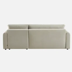 Sofá cama esquinero reversible de tela con arcón, 3 plazas