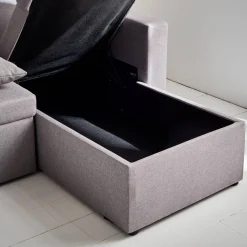Sofá cama panorámico de 4 plazas en tela