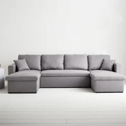 Sofá cama panorámico de 4 plazas en tela