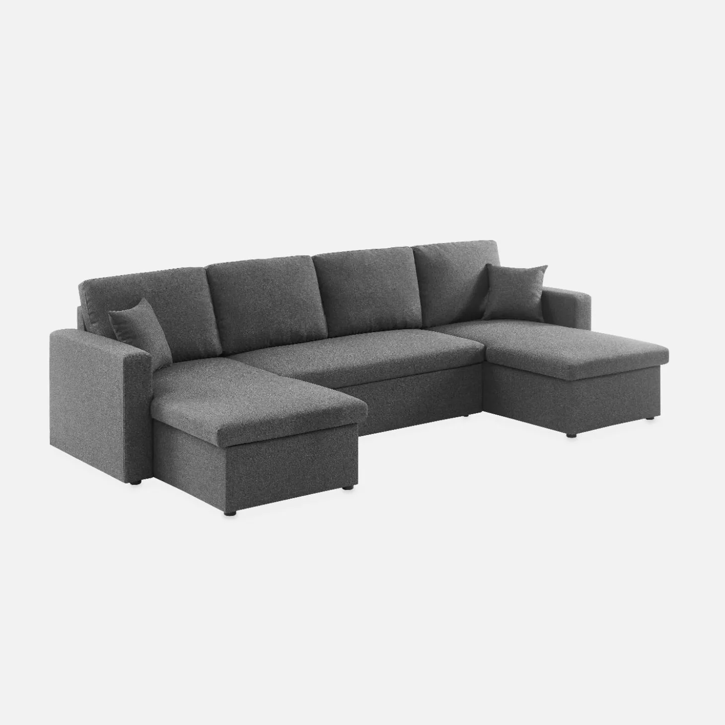 Sofá cama panorámico de 4 plazas en tela