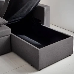 Sofá cama panorámico de 4 plazas en tela