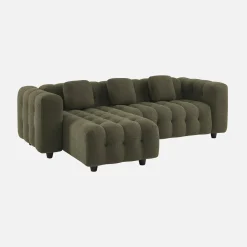 Sofá de borreguito texturizado esquinero reversible, 4 plazas