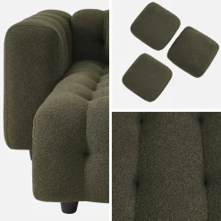 Sofá de borreguito texturizado esquinero reversible, 4 plazas