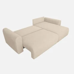 Sofá de chenilla esquinero reversible, 3 plazas