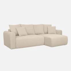 Sofá de chenilla esquinero reversible, 3 plazas