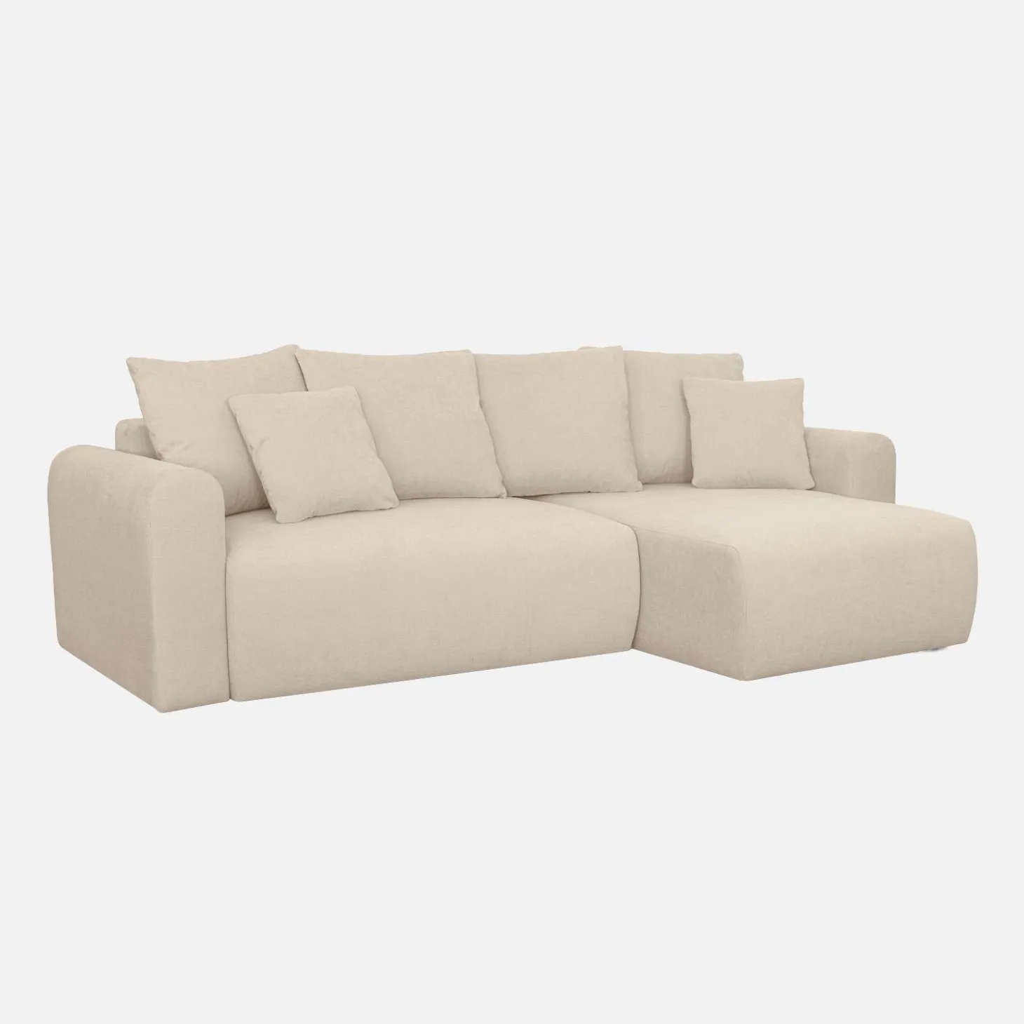 Sofá de chenilla esquinero reversible, 3 plazas