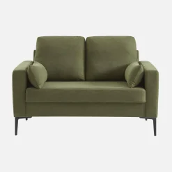 Sofá de pana con patas de metal, 2 plazas