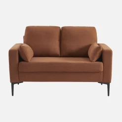Sofá de pana con patas de metal, 2 plazas
