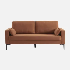 Sofá de pana con patas de metal, 3 plazas
