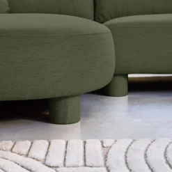 Sofá esquinero izquierdo con patas redondas, 3 plazas