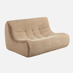 Sofá esquinero modular con reposapiés de terciopelo acanalado, 5 plazas