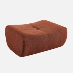 Sofá esquinero modular con reposapiés de borreguito texturizada, 7 plazas