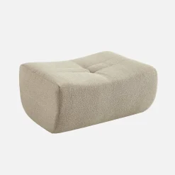 Sofá esquinero modular con reposapiés de borreguito texturizada, 7 plazas