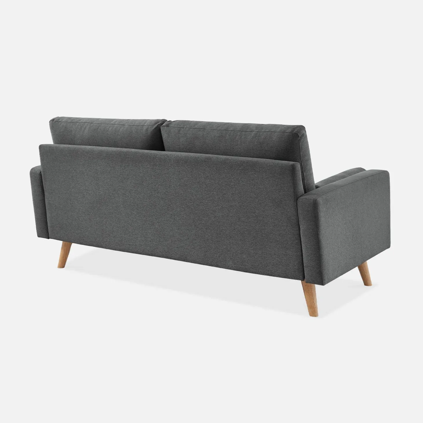 Sofá estilo escandinavo en tela lisa, 3 plazas