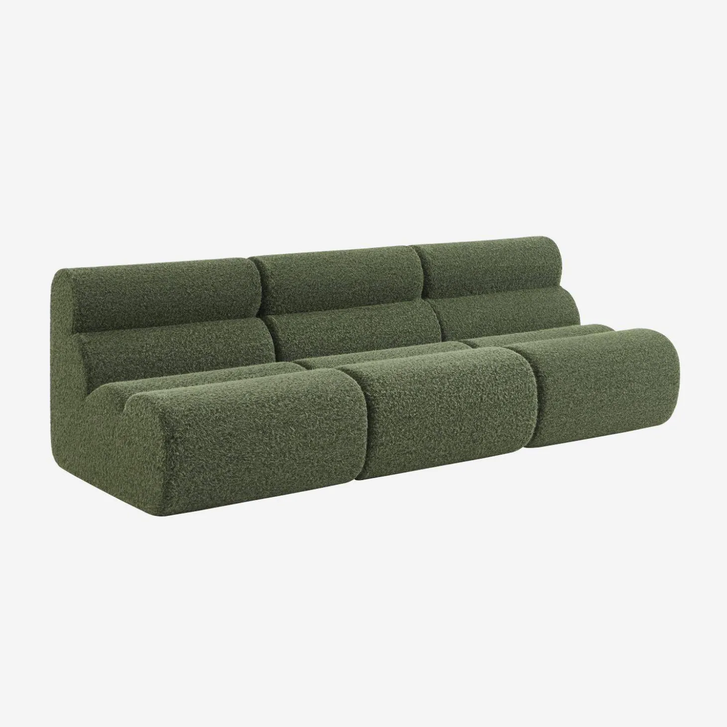 Sofá modular con efecto alpaca, 3 plazas
