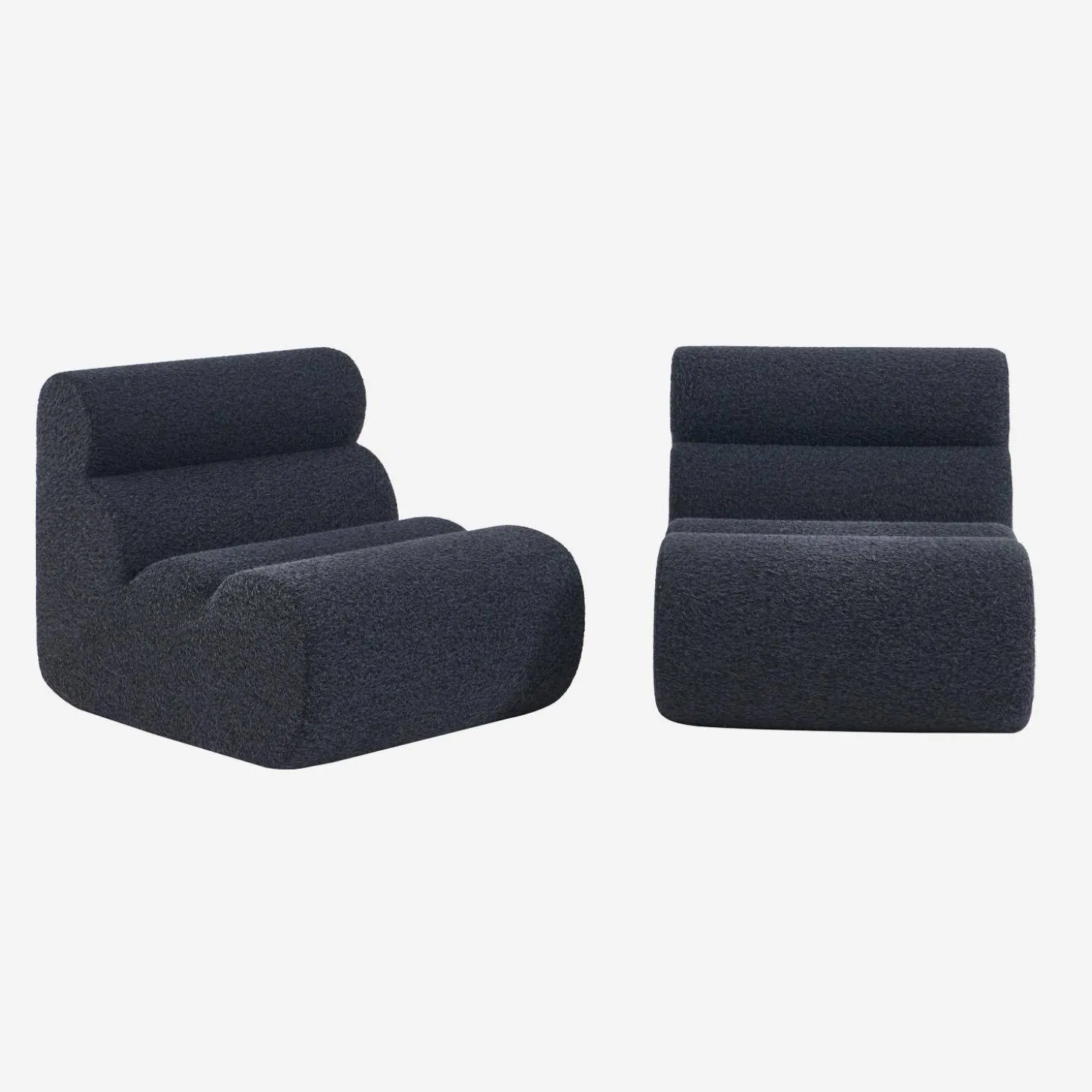 Sofá modular con efecto alpaca, 2 plazas